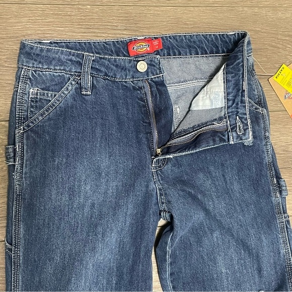 DICKIES Girls Relaxed Carpenter Jeans Straight Leg Distressed Sz 14 NWT - Picture 9 of 10